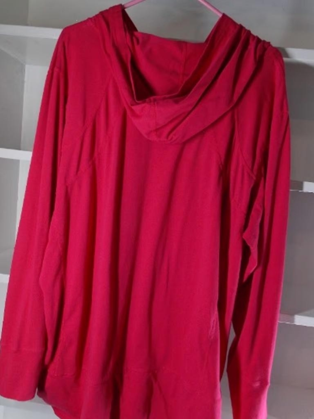 Casual Hooded Long-Sleeve Dress in Berry Red